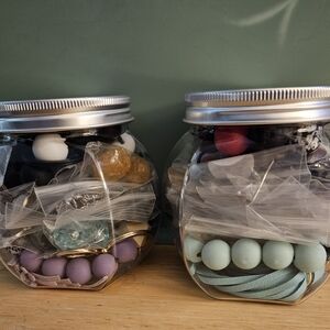 Assorted Bead Collection in Jars